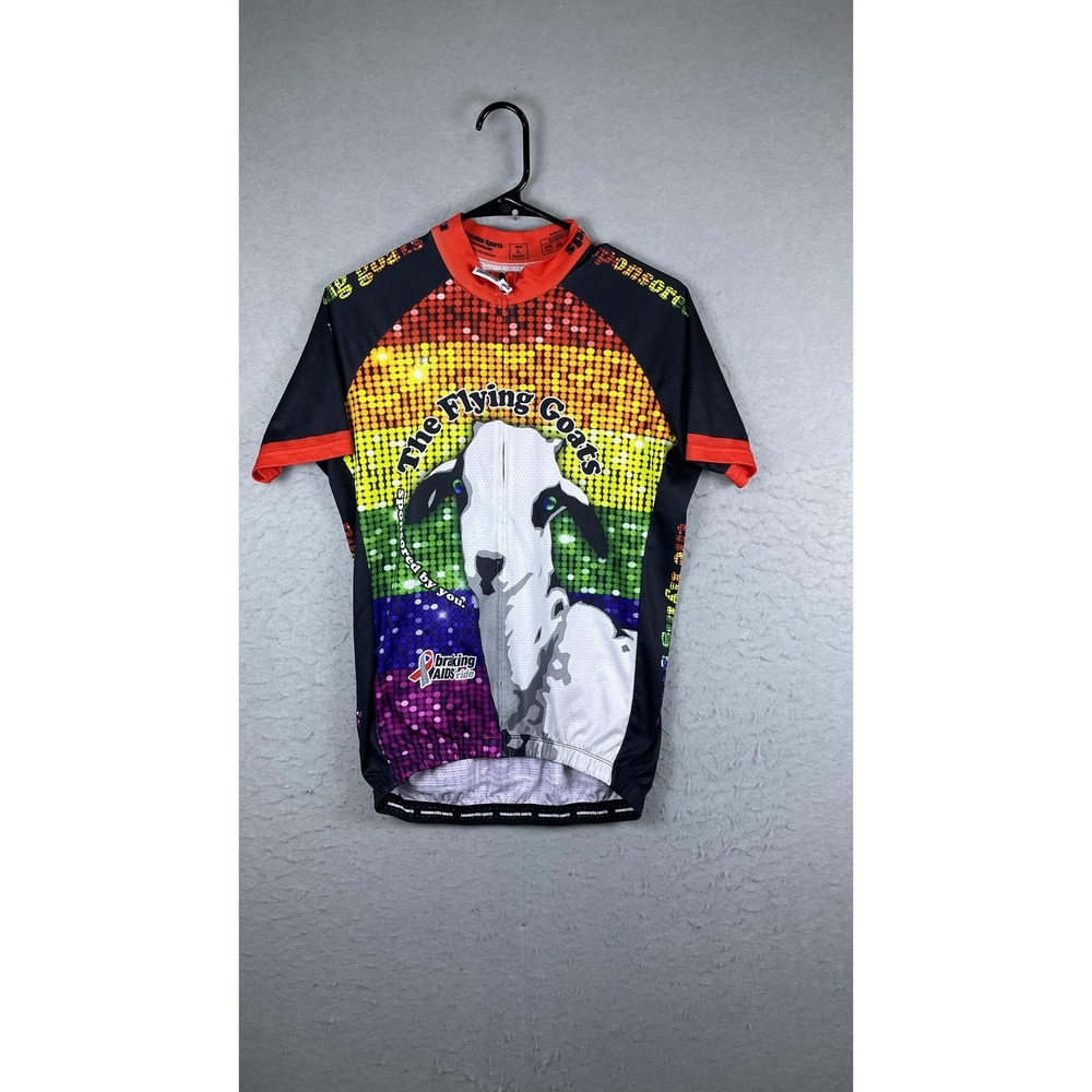 Somerville Sports Flying Goats‎ Cycling Jersey Mens Large Braking AIDS Full Zip